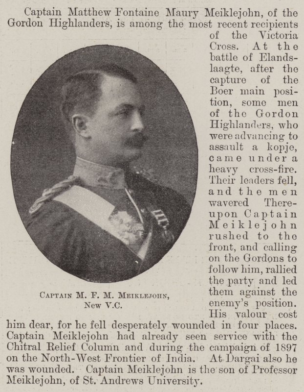 Captain M F M Meiklejohn, New VC by English Photographer