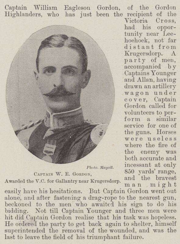 Captain W E Gordon, awarded the VC for gallantry near Krugersdorp by English Photographer