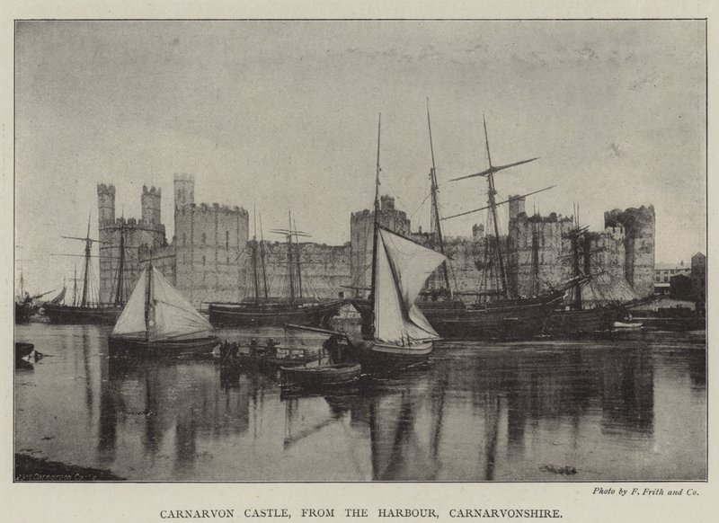 Carnarvon Castle, from the Harbour, Carnarvonshire by English Photographer