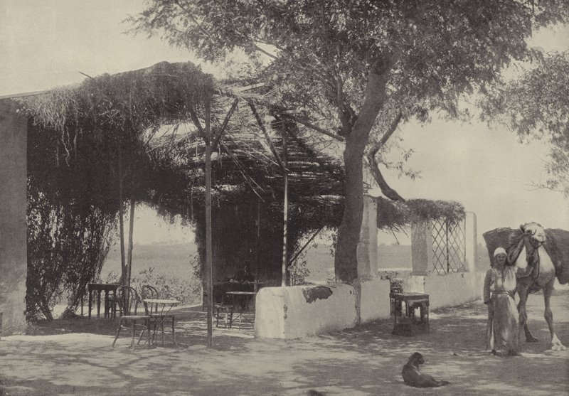 Coffee house in the Garden of the Virgin at Matariyeh, where Joseph lived by English Photographer