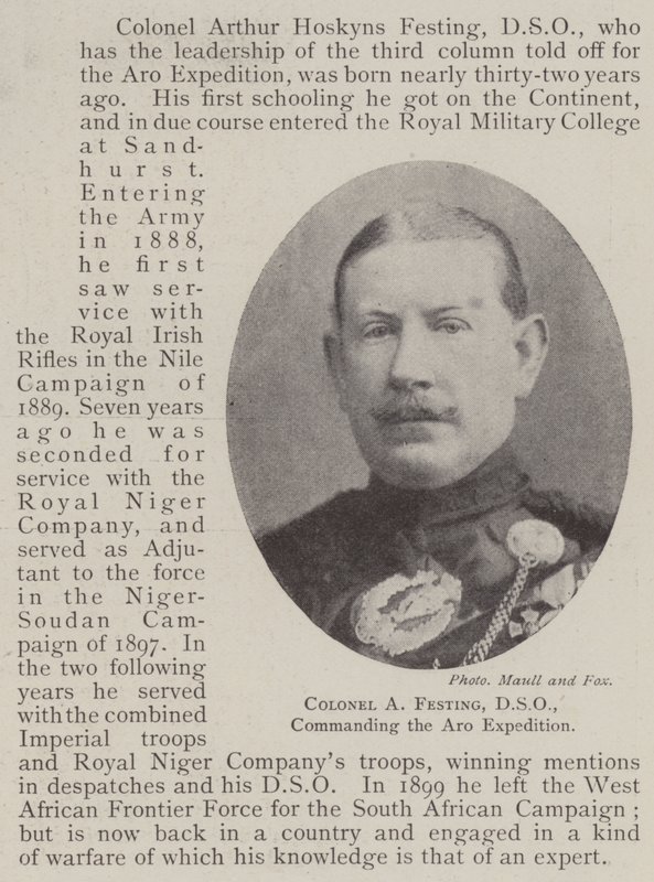 Colonel A Festing, DSO, Commanding the Aro Expedition by English Photographer