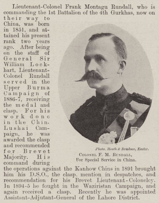 Colonel F M Rundall, for Special Service in China by English Photographer