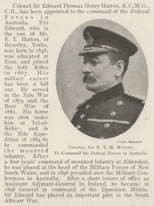 Colonel Sir E T H Hutton, to command the Federal Forces in Australia by English Photographer