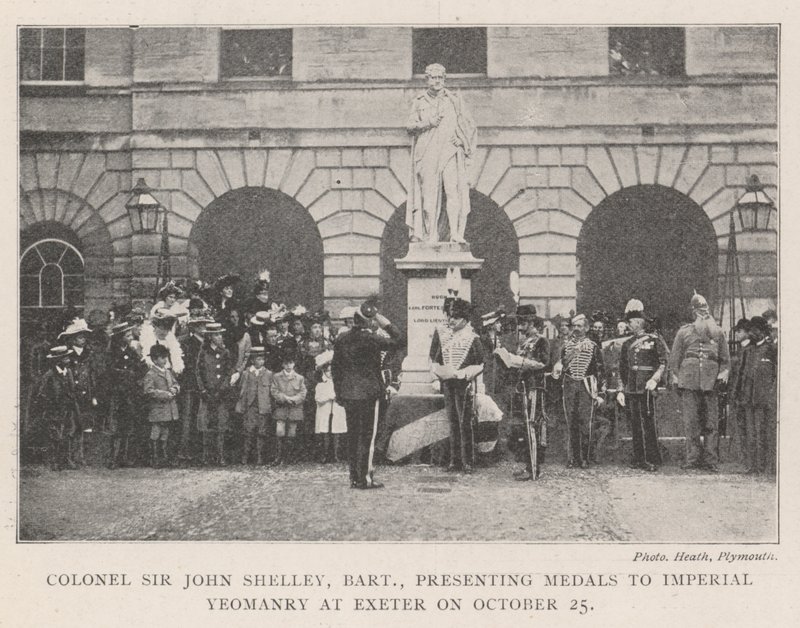 Colonel Sir John Shelley, Baronet, presenting Medals to Imperial Yeomanry at Exeter on 25 October by English Photographer