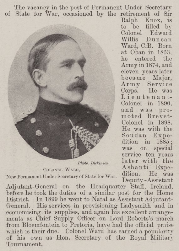 Colonel Ward, New Permanent Under Secretary of State for War by English Photographer