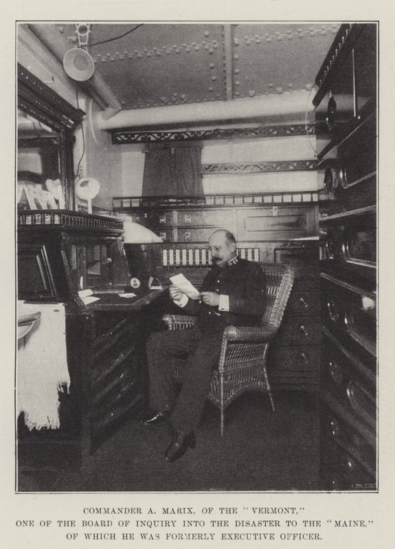 Commander A Marix, of the Vermont, One of the Board of Inquiry into the Disaster to the Maine, of which he was formerly Executive Officer by English Photographer