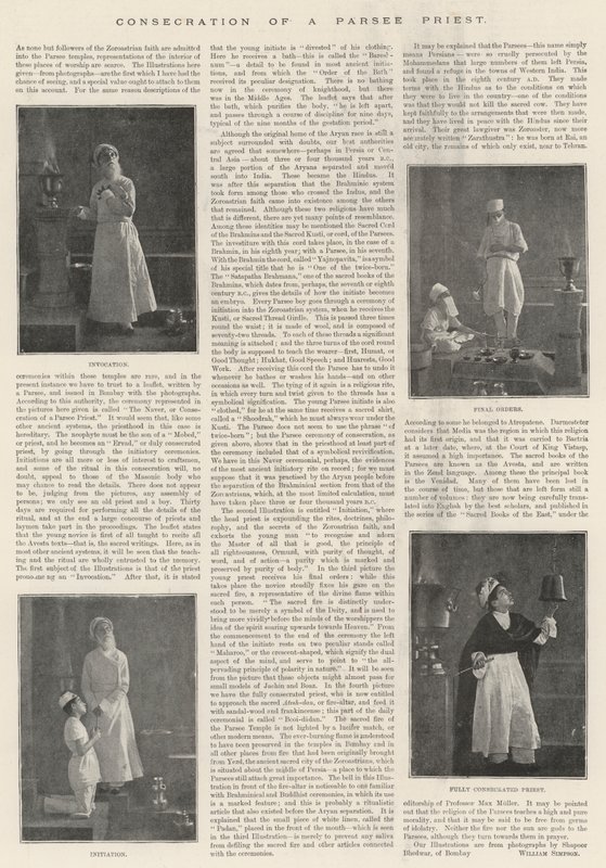 Consecration of a Parsee Priest by English Photographer
