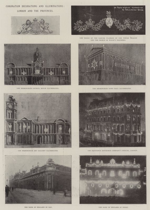 Coronation Decorations and Illuminations, London and the Provinces by English Photographer