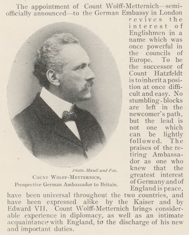Count Wolff-Metternich, Prospective German Ambassador to Britain by English Photographer
