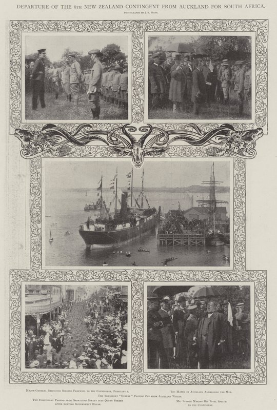 Departure of the 8th New Zealand Contingent from Auckland for South Africa by English Photographer