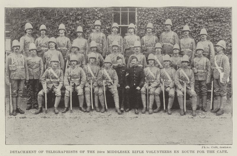 Detachment of Telegraphists of the 24th Middlesex Rifle Volunteers en route for the Cape by English Photographer
