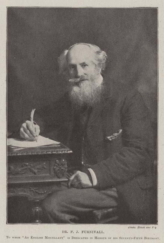 Dr F J Furnivall, to whom An English Miscellany is dedicated in Honour of his Seventy-Fifth Birthday by English Photographer
