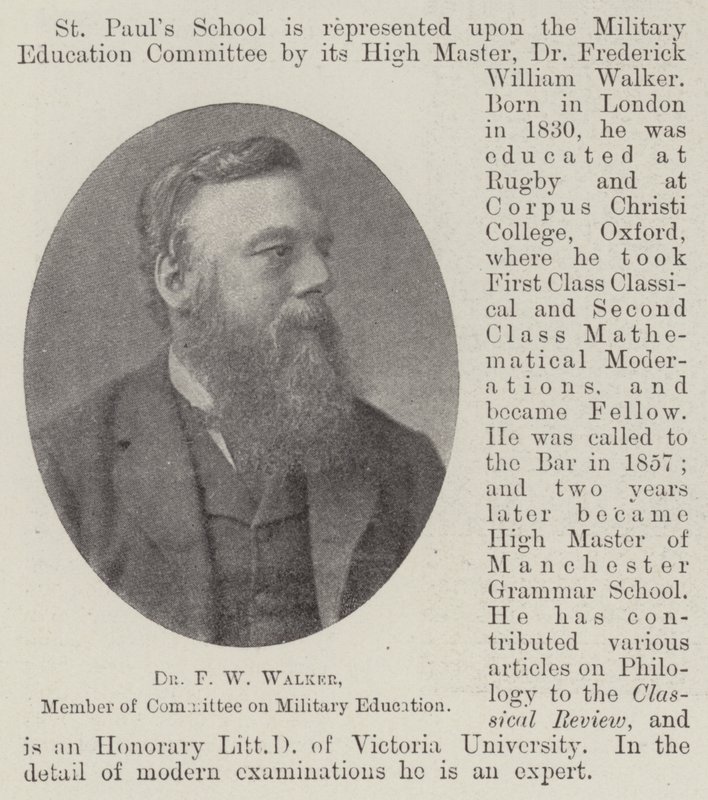 Dr F W Walker, Member of Committee on Military Education by English Photographer