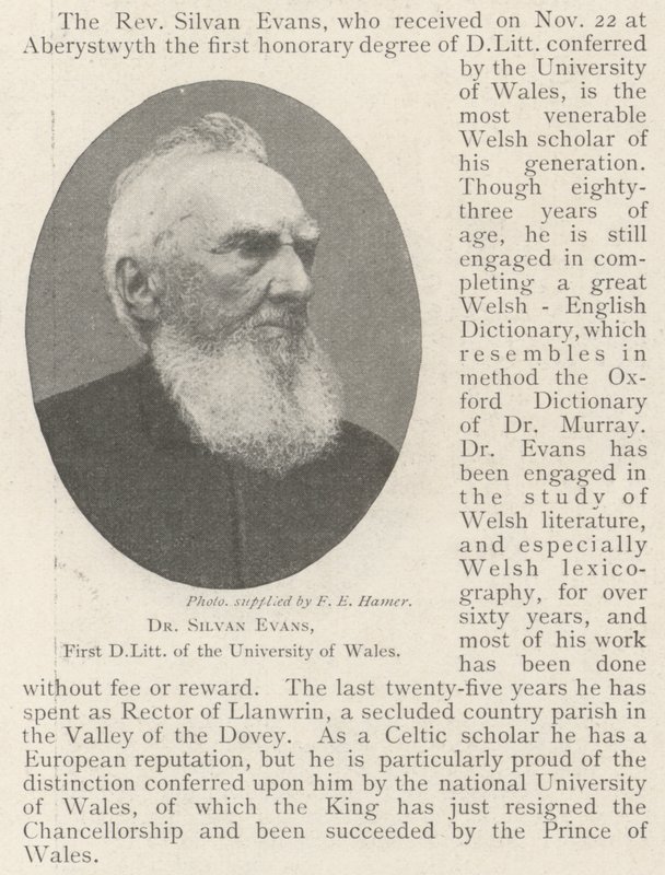 Dr Silvan Evans, First DLitt of the University of Wales by English Photographer