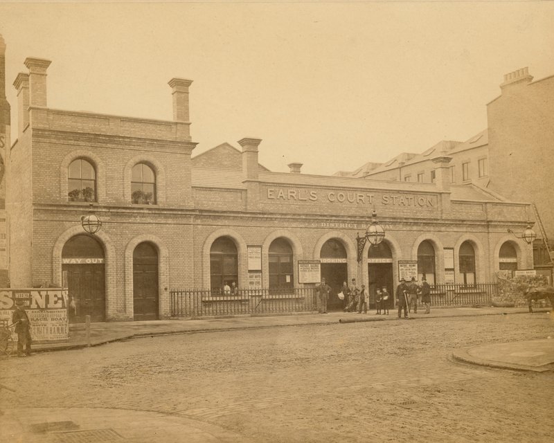 Earls Court Station - Earls Court Road Entrance; Photograph Taken by C Latham in 1878 by English Photographer