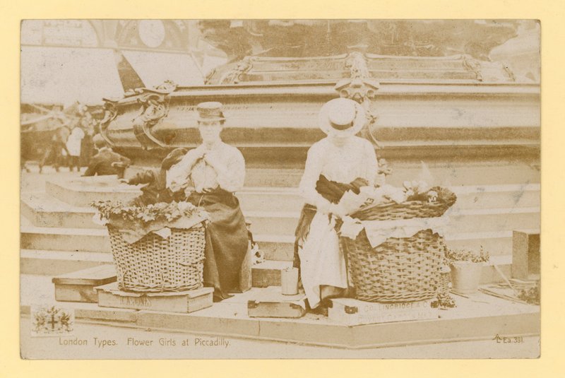 Flower Girls at Piccadilly, London by English Photographer