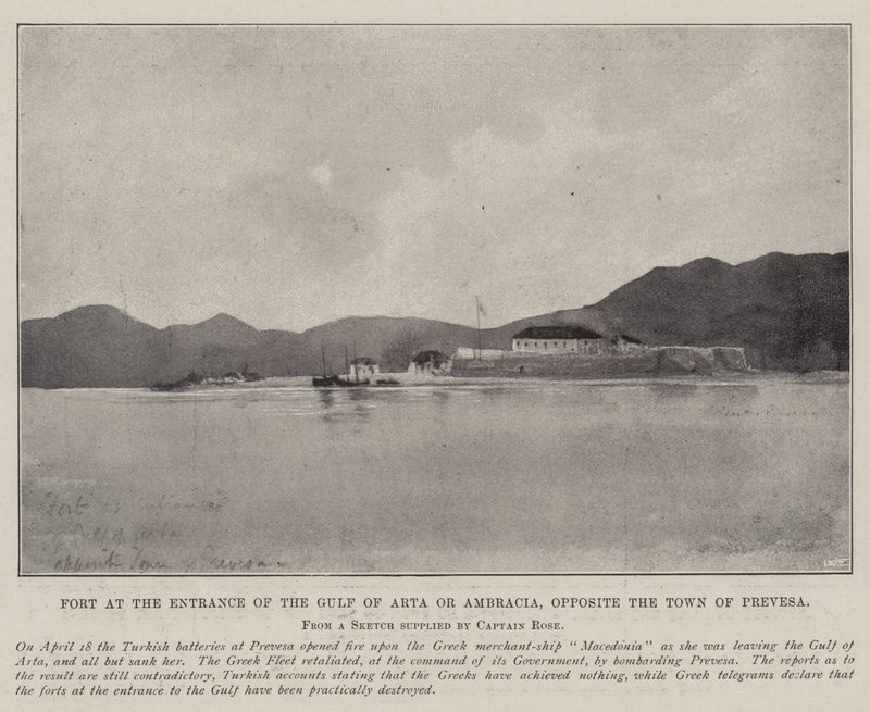 Fort at the Entrance of the Gulf of Arta or Ambracia, Opposite the Town of Prevesa by English Photographer