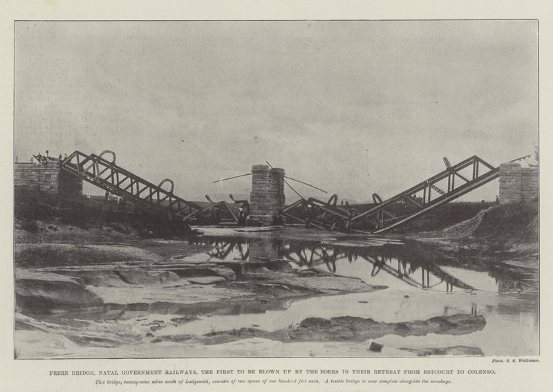 Frere Bridge, Natal Government Railways, the First to be blown up by the Boers in their Retreat from Estcourt to Colenso by English Photographer