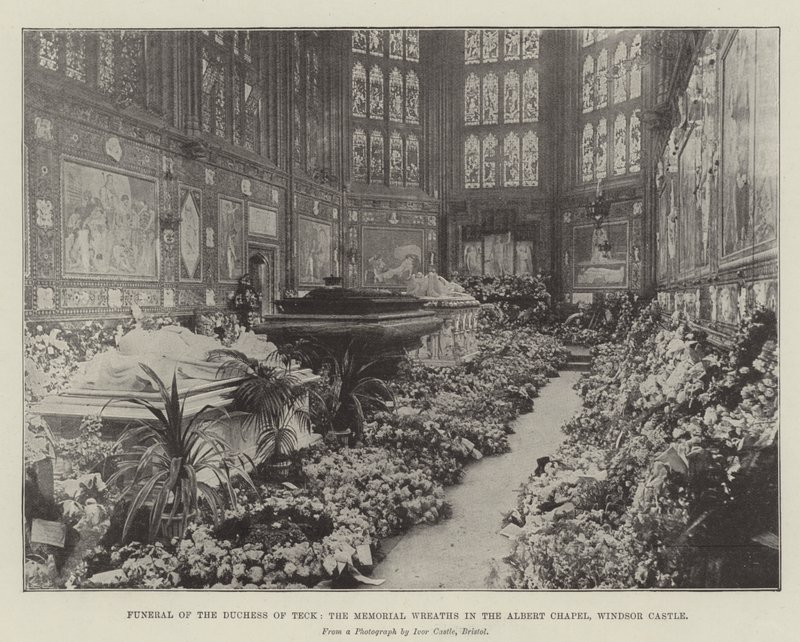 Funeral of the Duchess of Teck, the Memorial Wreaths in the Albert Chapel, Windsor Castle by English Photographer