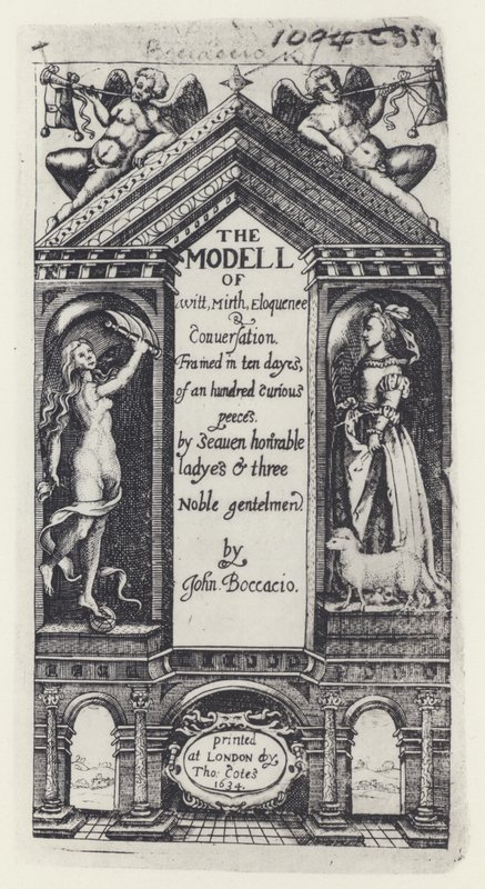 G Boccaccio, The Modell of Witt, Decameron, T Cotes for B Allen and W Hope 1634 by English Photographer