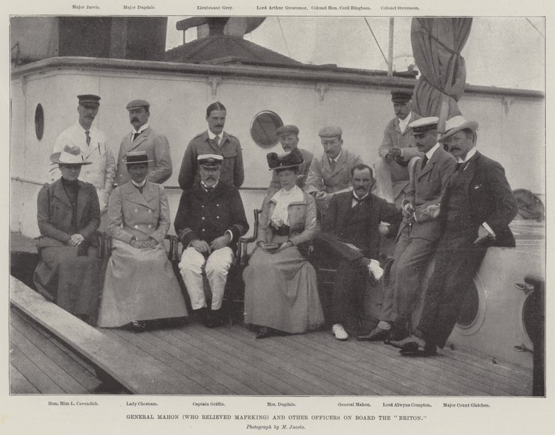 General Mahon (Who Relieved Mafeking) and Other Officers on Board the Briton by English Photographer