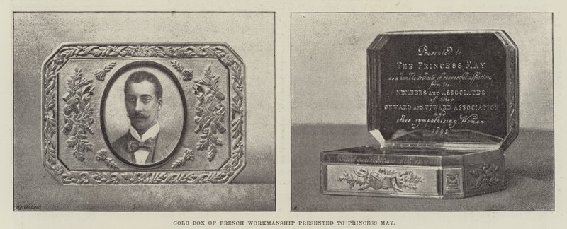 Gold Box of French Workmanship presented to Princess May by English Photographer