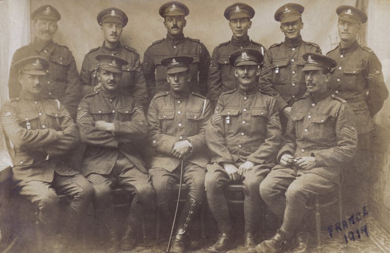 Group of English Soldiers, WW1, France 1917 by English Photographer