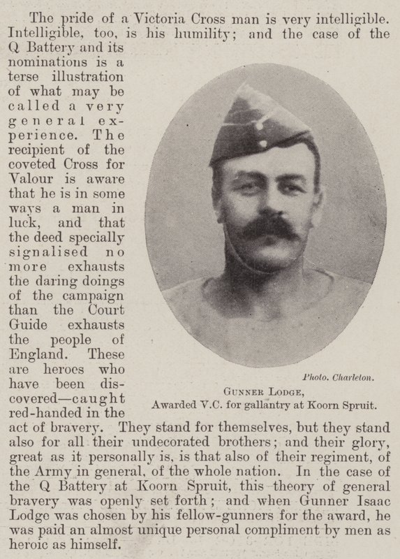 Gunner Lodge, awarded VC for gallantry at Koorn Spruit by English Photographer