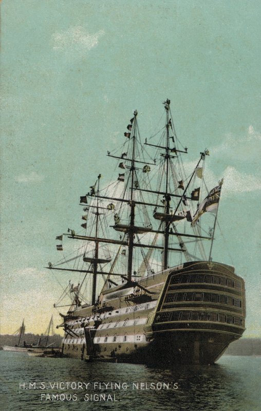 HMS Victory flying Nelson