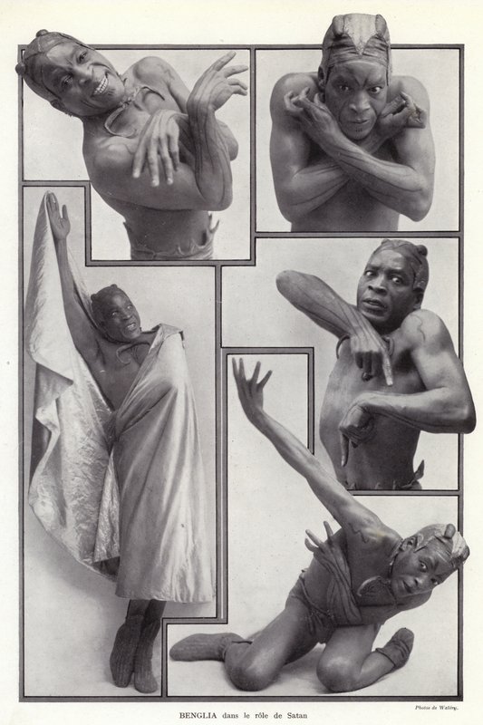 Habib Benglia, Algerian-born French dancer and actor in the role of Satan in Un Soir de Folie at the Folies Bergere, Paris by English Photographer