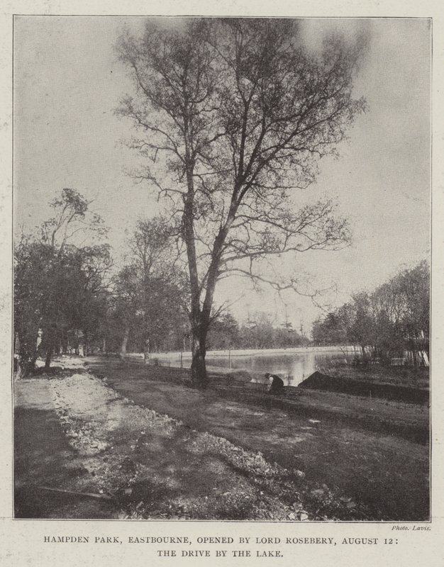 Hampden Park, Eastbourne, opened by Lord Rosebery, 12 August, the Drive by the Lake by English Photographer