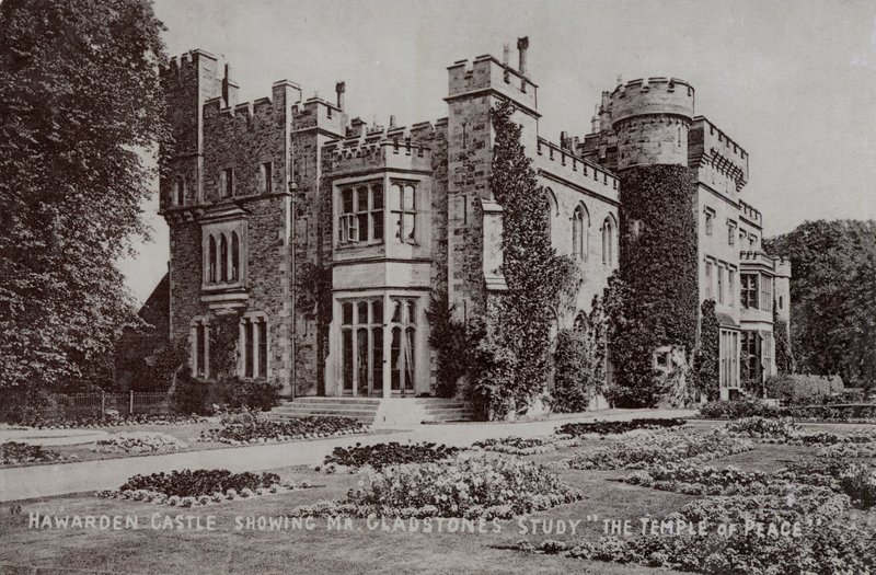 Hawarden Castle, home of English politician and Prime Minister William Gladstone, Hawarden, Flintshire, Wales by English Photographer