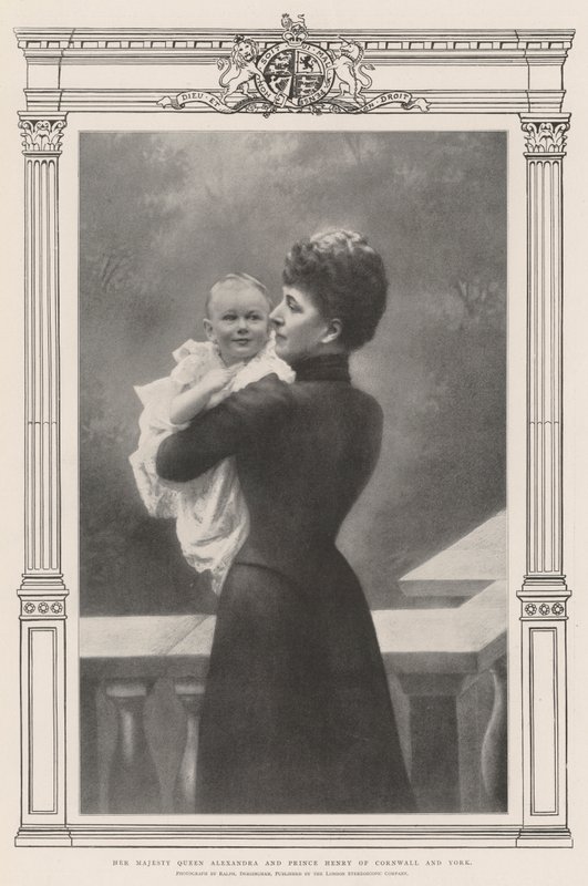 Her Majesty Queen Alexandra and Prince Henry of Cornwall and York by English Photographer