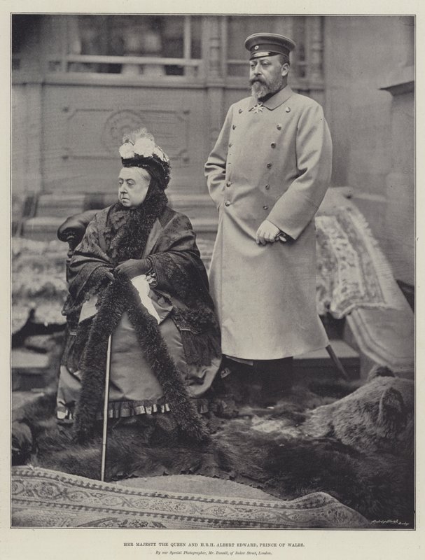 Her Majesty the Queen and HRH Albert Edward, Prince of Wales by English Photographer