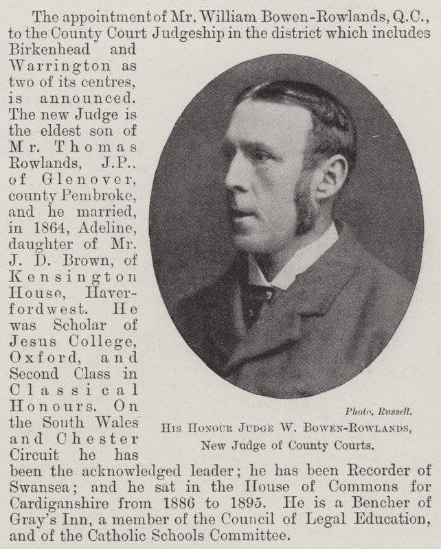 His Honour Judge W Bowen-Rowlands, New Judge of County Courts by English Photographer