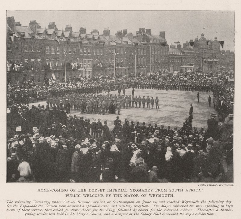 Home-Coming of the Dorset Imperial Yeomanry from South Africa, Public Welcome by the Mayor of Weymouth by English Photographer