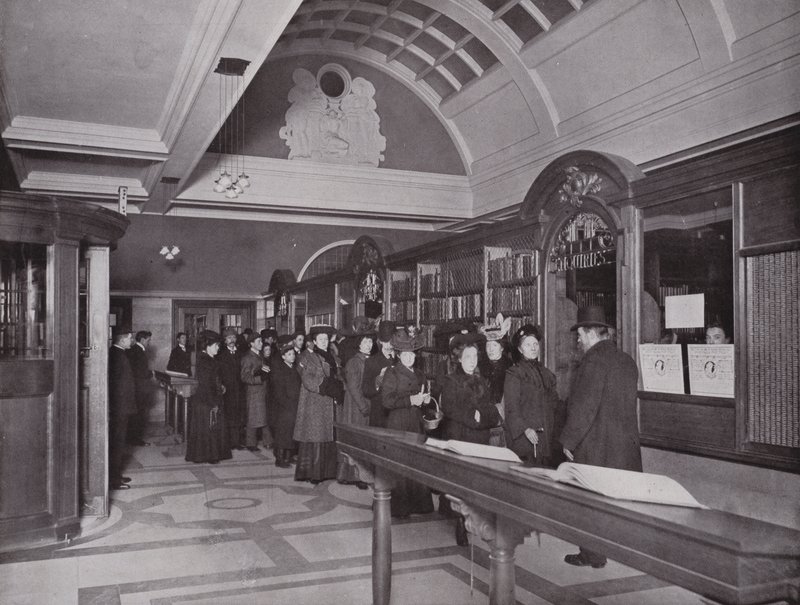 In the Carnegie Central Library, Hammersmith by English Photographer