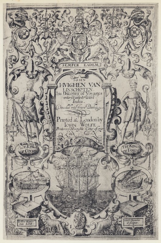 J Linschoten, Discours of Voyages, J Wolfe 1598 by English Photographer