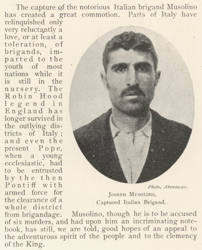 Joseph Musolino, captured Italian Brigand by English Photographer