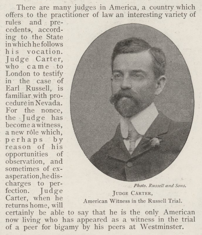 Judge Carter, American Witness in the Russell Trial by English Photographer
