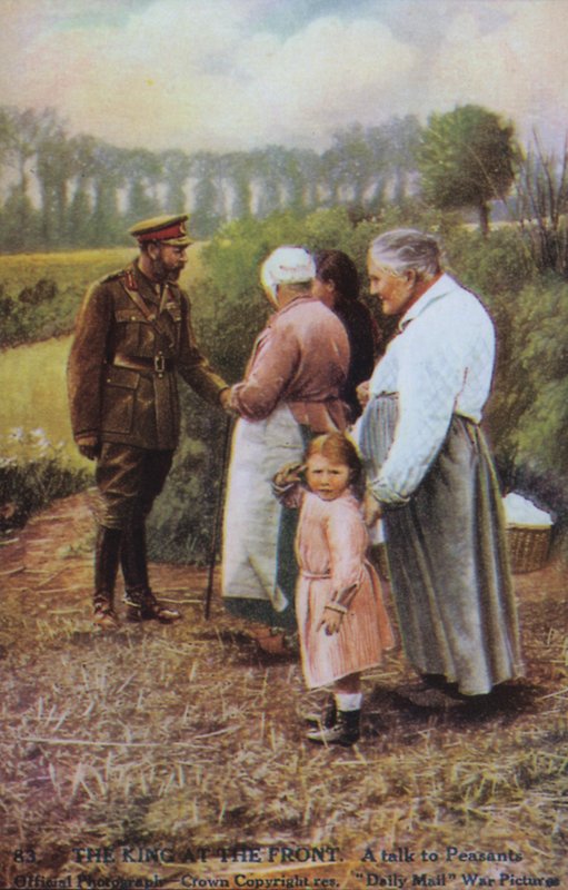 King George V talking to French peasants during WW1 by English Photographer