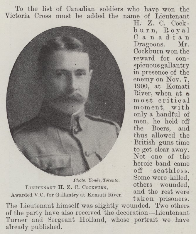 Lieutenant H Z C Cockburn, awarded VC for Gallantry at Komati River by English Photographer