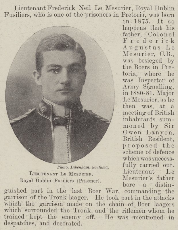 Lieutenant Le Mesurier, Royal Dublin Fusiliers (Prisoner) by English Photographer