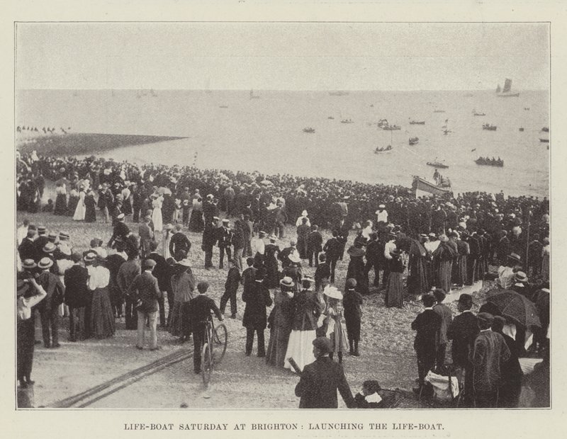 Life-Boat Saturday at Brighton, launching the Life-Boat by English Photographer
