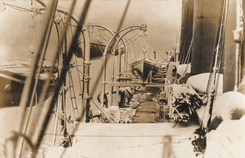 Life boats on a liner by English Photographer