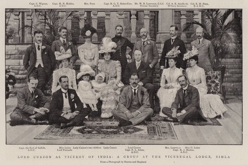 Lord Curzon as Viceroy of India, a Group at the Viceregal Lodge, Simla by English Photographer