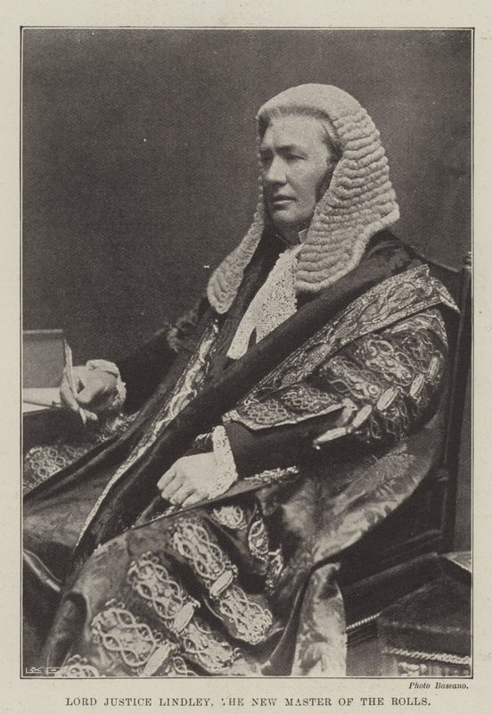 Lord Justice Lindley, the New Master of the Rolls by English Photographer