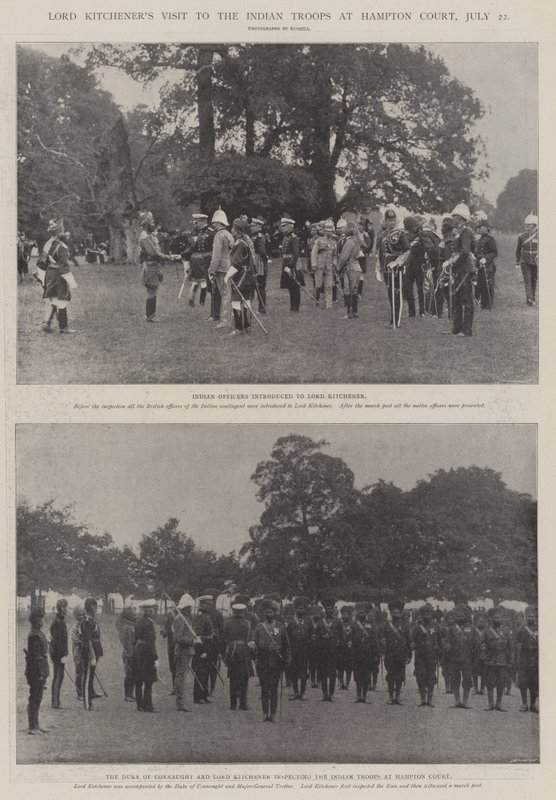Lord Kitcheners Visit to the Indian Troops at Hampton Court, 22 July by English Photographer