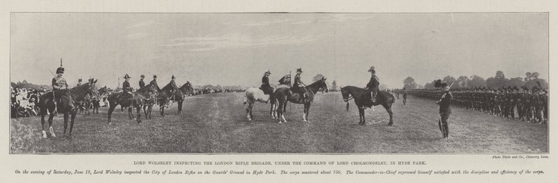 Lord Wolseley Inspecting the London Rifle Brigade, Under the Command of Lord Cholmondeley, in Hyde Park by English Photographer