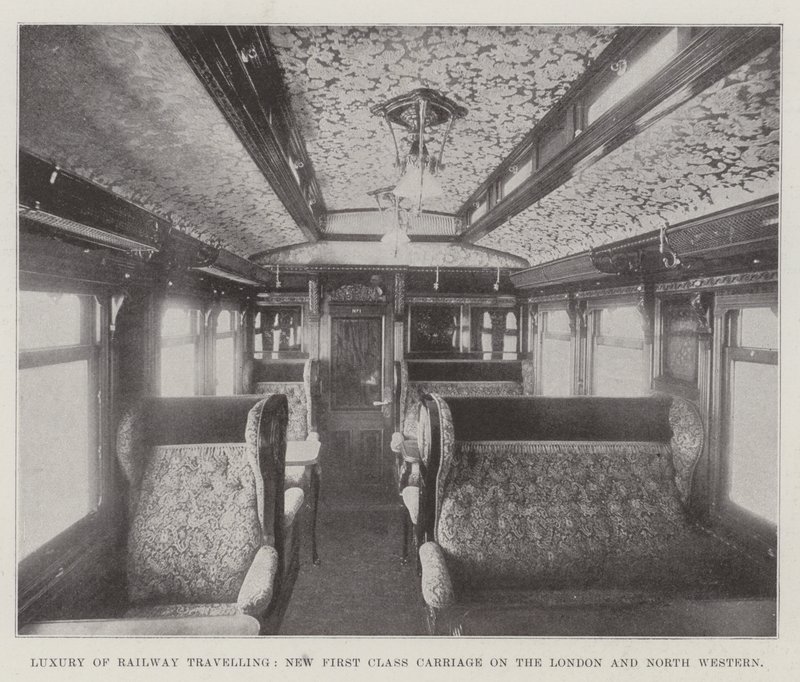 Luxury of Railway Travelling, New First Class Carriage on the London and North Western by English Photographer